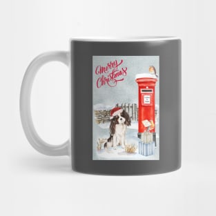 Tri Color Cavalier King Charles Spaniel Merry Christmas Santa Dog Mug